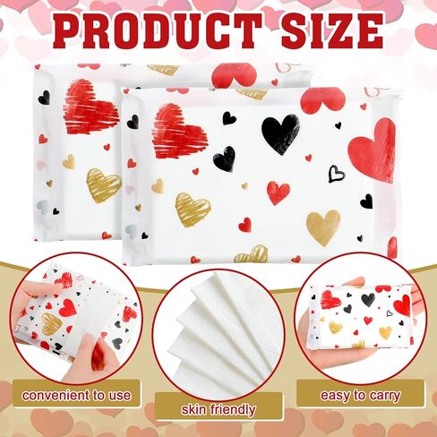 Eaasty 25 Packs Valentine's Day Pocket Pack Travel Size Facial Tissues 3 Ply Paper Wedding Tissues for Guests, Mini Tissues Packs for Travel Wedding Party Favors in Saudi Arabia