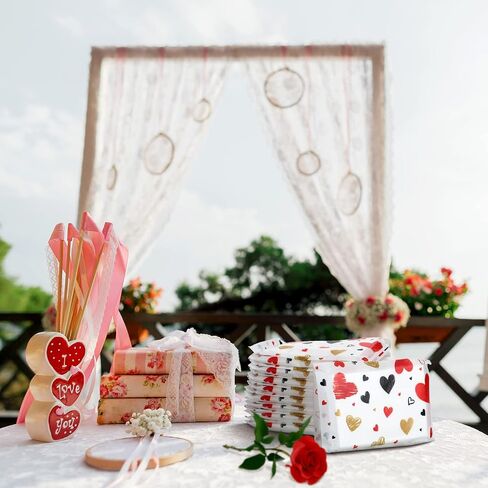 Eaasty 25 Packs Valentine's Day Pocket Pack Travel Size Facial Tissues 3 Ply Paper Wedding Tissues for Guests, Mini Tissues Packs for Travel Wedding Party Favors in Saudi Arabia