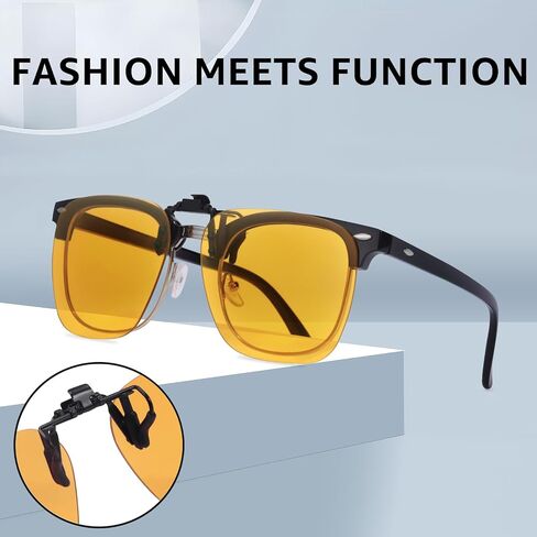 Clip On Blue Light Blocking Glasses for Eyes Strain/Light Sensitive/Better Sleep Flip-Up TS103 in Saudi Arabia