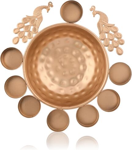 Urli Bowl Peacock Shape Flower Decorative Urli Bowl for Floating Flowers and Tea Light Candles Festival Decoration in Kuwait