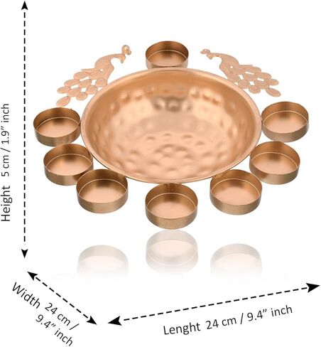 Urli Bowl Peacock Shape Flower Decorative Urli Bowl for Floating Flowers and Tea Light Candles Festival Decoration in Kuwait