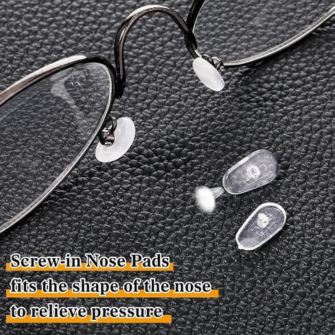 16 Pairs Eyeglasses Nose Pads Silicone Screw in Glasses Nose Pads Glasses Nose Grips Non Slip Push in Nose Pads for Glasses Replacement Repair Kit with Screwdriver Tweezers Cleaning Cloth Screws Case in Saudi Arabia