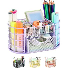 منظمات وإكسسوارات مكتب سباكريا، حامل أقلام منظم للمكتب، منظم لوازم المكتب المكتبية (ذهبي وردي) in Kuwait