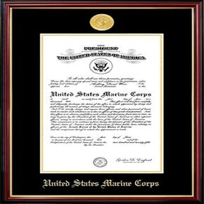 Campus Images MACPT001 Marine Certificate Petite Frame with Gold Medallion, 10" x 14"