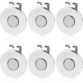 6pcs Golf Hat Clip, Strong Magnet Golf Ball Marker Magnetic Ball Marker Metal Holder for Golf Hats Caps Pants Gloves Belts Golf Accessories Women Men Gifts (Silver)