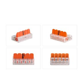 221-415 | WAGO Lever-Nuts® Splicing Connector | for Solid and Stranded Conductors | 5-Conductor with Operating levers | 24-12 AWG | Transparent housing | [Box of 25 Pieces]