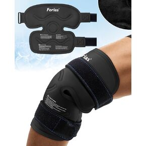 Forias 14.4" Ice Pack for Knee Pain Relief, Gel Ice Pack for Injuries, Reusable Knee Ice Pack Wrap for Knee Replacement Surgery, Swelling, Arthritis, Meniscus Tear, and ACL, Blue