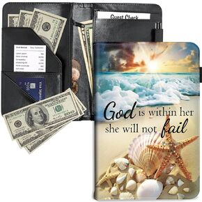RYUITHDJP Server Book, Waitress Books with Zipper Pocket Inspirational Design Serving Book Organizer Restaurant Guest Check Presenter Fit for Serving Aprons