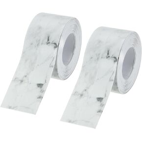uxcell 2Pcs 1.5in X 10.5Ft Marble Grey Caulk Strip PVC Waterproof Self Adhesive, Kitchen Caulk Sealant Tape, Decorative Sealing Trim for Toilet Base, Floor, Molding and Sealant Tape in Saudi Arabia