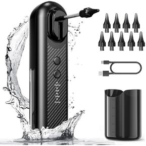 Ear Wax Removal, Electric Ear Cleaning Kit, Earwax Removal Kit with Ear Irrigation Flushing System, Water Powered Ear Cleaner, Effective Ear Wax Removal Tool with 10 Reusable Tips