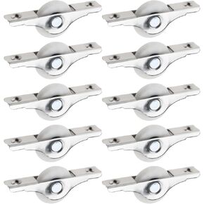 eMagTech 20PCS 25mm Small Wheel Casters Nylon Castors with Metal Top Plate Non-Swivel Fixed Hard Wheels for Furniture Drawer Trolley Luggage Chair Tool Box