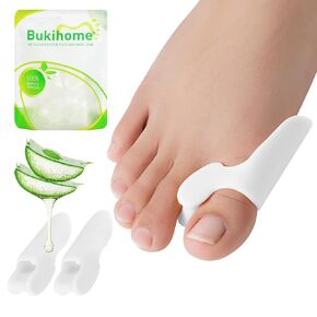 Bukihome Bunion Cushion Protector - 8 Packs Bunion Corrector Pads for Big Toe, Gel Shield for Foot Pain Relief, Calluses, Corns, Friction, and Pressure（White）