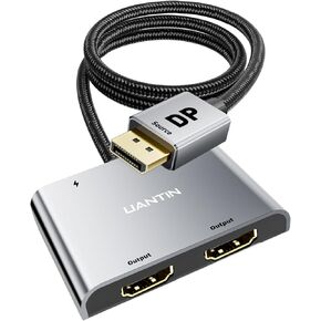 DisplayPort إلى محول HDMI مزدوج | محول عرض ممتد 4K 60 هرتز DP إلى HDMI للشاشات المزدوجة، منفذ عرض إلى 2 محول HDMI لـ Dell وNVIDIA وAMD وLenovo وHP