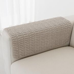 Couch Arm Cover Sofa Armrest Cover Armchair Covers, Anti-Slip Couch Arm Protectors Sofa Arm Covers Pack of 2pcs, 26x26 Inch Cream