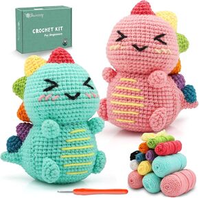 Faircosy Amigurumi Crochet Kit for Adults: Animal Crochet Kits for Beginners Kids - Learn to Crochet Snial Amigurumi Starter Kit with Detailed Tutorial Videp and Instructions (40%+ Yarn Extra)