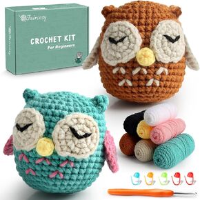 مجموعة Faircosy Amigurumi Crochet للبالغين: مجموعات الكروشيه الحيوانية للأطفال المبتدئين - تعلم كيفية الكروشيه Snial Amigurumi Starter Kit مع مقاطع فيديو تعليمية مفصلة وتعليمات (40٪ + غزل إضافي) in Kuwait