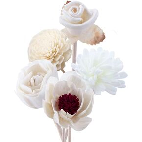 Leadigol 5Pcs Diffuser Sticks Wood Flower Diffuser,Natural Rattan Wood Sticks,Diffuser Sticks Refill Replacement,Fragrance Decorative Rattan Reed