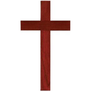 Mahogany Wood 10 Inch Christian Wall Cross Lord God Jesus