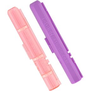 LOSN Compact Travel Insulin Prefilled Syringe Case for Diabetes - Solid Purple and Transparent Red