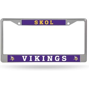 Rico Industries NFL Minnesota Vikings Skol 12" x 6" Silver Chrome Frame W' Decal Insert Car/Truck/SUV Auto Accessory