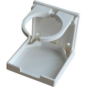 Brocraft Adjustable Folding Drink Holder with Screws/Adjustable Cup Holder for Marine/Boat/Caravan/Car (White)