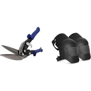 MIDWEST Power Cutters Long Cut Snip - Straight Cut Offset Tin Cutting Shears with Forged Blade & KUSH'N-POWER Comfort Grips - MWT-6516
