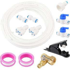 12Pcs Tube Ball Valves Kit, 1/4 inch Quick Connect Water Purifiers Tube Fittings Tube Feed Water Adapter Ball Valve Set for RO Reverse Osmosis System Ice Maker Fridge