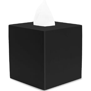 Matte Black Tissue Box Cover Rectangular, Facial Tissue Dispenser for Bathroom, Kitchen, Bedroom, Office, Hotel, Restaurant, Countertop, Nightstand, Car, and Desk