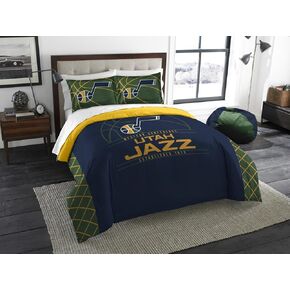 The Northwest Company Officially Licensed NBA Utah Jazz Reverse Slam Full/Queen Comforter and 2 Sham Set, Navy (1NBA/84900/0027/RET)