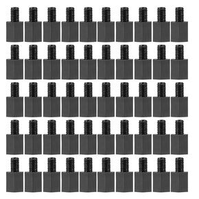 YOKIVE 100 Pcs M4 Standoff Screws, Nylon Hex PCB Standoffs with High Insulation Effect, Keep Height Consistent, Great for Motherboard (Black, 8mm+6mm)