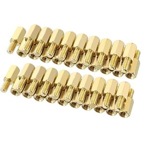 uxcell 50pcs M3 8+6mm Female Male Thread Brass Hex Standoff Spacer Screws PCB Pillar