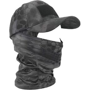 Camouflage Baseball Cap mask Set,with Cooling Sun UV Neck Gaiter with Adjustable Baseball Cap