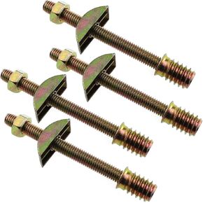 4 Sets Metal Furniture Connecting Parts with Half Moon Connectors Table Bed Assembly Fasteners M8x90mm Four-in-one Connectors for Wide Range of Furniture Panels