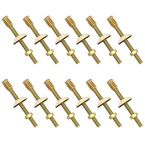 TAODAN 12PCS 4 in 1 Half Moon Connector M8x100mm Bolt Nut Bedside Furniture Fastening Hardware Threaded Half Moon Spacer Alloy steel for Wardrobes Cabinets Pantries Tables Bunk Beds