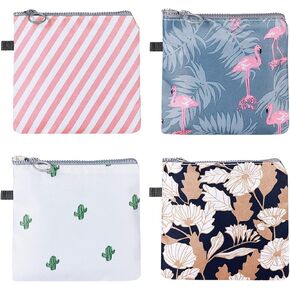 4PCS Napkin Organiser pad Holder Girl Wallet Menstrual Cup Storage case pad Organizer Zip id case Wallet Zip Wallet Purse Stand Girls Wallets Care Tampon