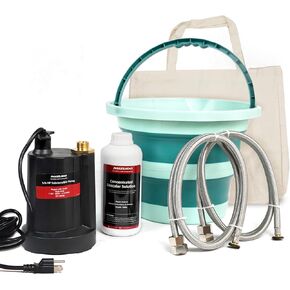Tankless Water Heater Flushing Kit, MIZUDO Heater Cleaner with Concentrated Descaling Solution and 1/6HP Submersible Water Pump,3.7 Gallons Foldable Bucket Included, One Set for All Your Cleaning Need
