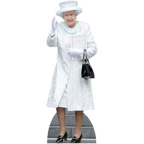 Star Cutouts, Queen Elizabeth II in White Dress, Life-Size Cardboard Cutout Standup - 68 x 24 inches