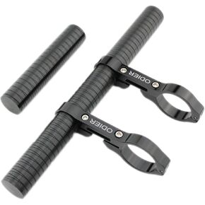 Bike Handlebar Extender 22cm 10cm Long Extension Mount for 31.8mm 25.4mm Handlebars 2 Clamps with Anti-Slip Pads (L 22-10)