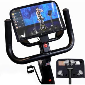 Neoprene Monitor Cover for Exercise Bike Screen,Universal Exercise Bike Screen Protector with Mobile Phone Pocket and Wallet Pocket,Waterproof Anti-UV,Damage Prevention,Accessories for Treadmill/Bike