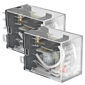 (Pack of 2) LY2-AC24 General Purpose Power Relay - DPDT 10A Contact Rating, 24VAC Rated Voltage - Reliable Electric Signal Control for Low Current Applications