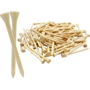 200 Pack Professional Bamboo Golf Tees 3-1/4"/83mm Long Golf Tees Biodegradable Reduce Friction & Side Spin Wooden Golf Tees