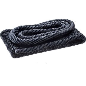 Attwood 11752-7 Solid Braided Multifilament Polypropylene (MFP) Dock Line, 3/8-Inch, 15 Feet Long, Bare Ends, Black