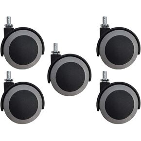 Shepherd Hardware 8748 2-Inch Thermoplastic Twin Wheel Caster, 75-lb Load Capacity, 5-Pack, Grey