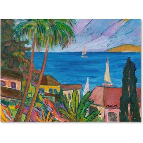 Three Sails on The Pacific Artwork by Manor Shadian, 24 by 32-Inch Canvas Wall Art