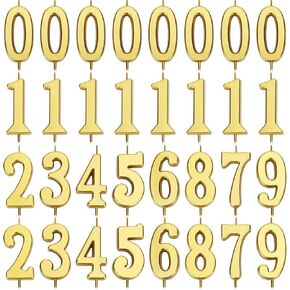 32pcs Birthday Numbers Candles, 0-9 Number Candles for Cake with a Holder Under Each Gold Number Candles Universal Number Candles for Birthday and Anniversary Celebration Decorations