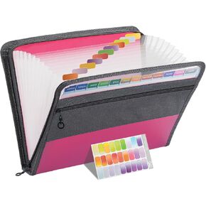 Mr. Pen- Accordion File Organizer, 13 Pockets, Black, Letter A4 Paper Document Accordion Folder, Expanding File Folder with Sticky Labels, Accordion File Folder Document Organizer