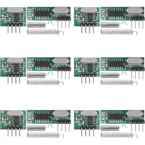 6Sets 433mhz Wireless RF Transmitter and Receiver Wireless 4 Channel Output Link Kit Remote Control for Remote Control Switch, Motorcycles etc