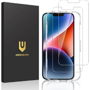 UNBREAKcable 3-Pack Screen Protector for iPhone 14, Double Shatterproof Tempered Glass [Easy Installation Frame] [9H Hardness] [99.99% HD Clear] [Case Friendly] for iPhone 6.1 inch