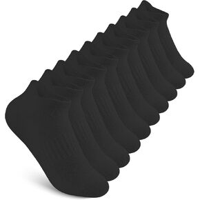 HASMES 10 Pairs Kids Ankle Socks Boys Girls Low Cut Socks 4-6 6-8 8-10 Years Old Half Cushion Athletic Socks