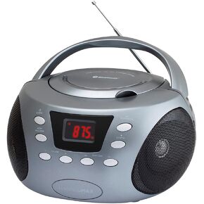 HANNLOMAX HX-332CD Portable CD Boombox، راديو PLL FM، بلوتوث، شاشة LCD، Aux-in، مصدر طاقة مزدوج AC/DC (وردي)